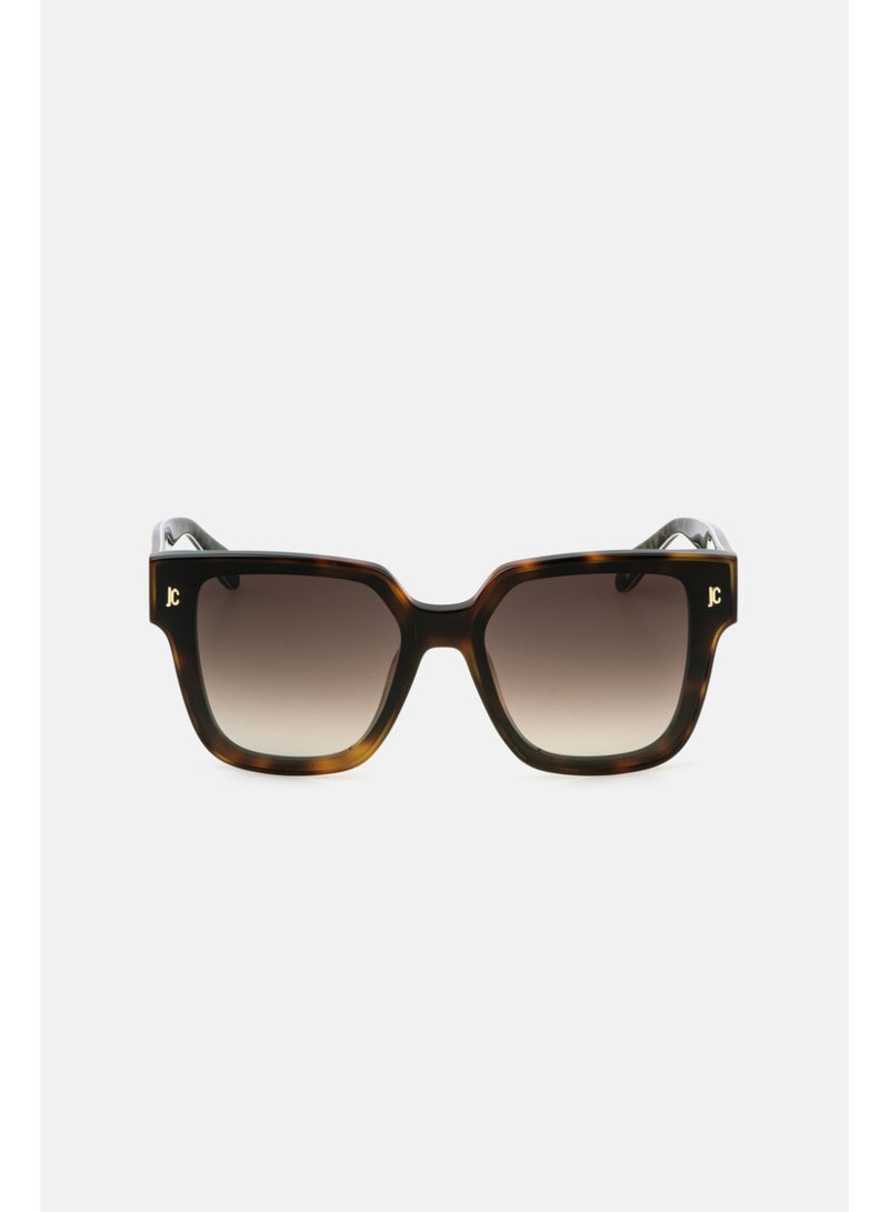 Just Cavalli نظارات شمسية من الأسيتات بشكل مربع للنساء SJC089 650752 - حجم العدسة: 65 مم - هافانا داكن لامع - Image 2
