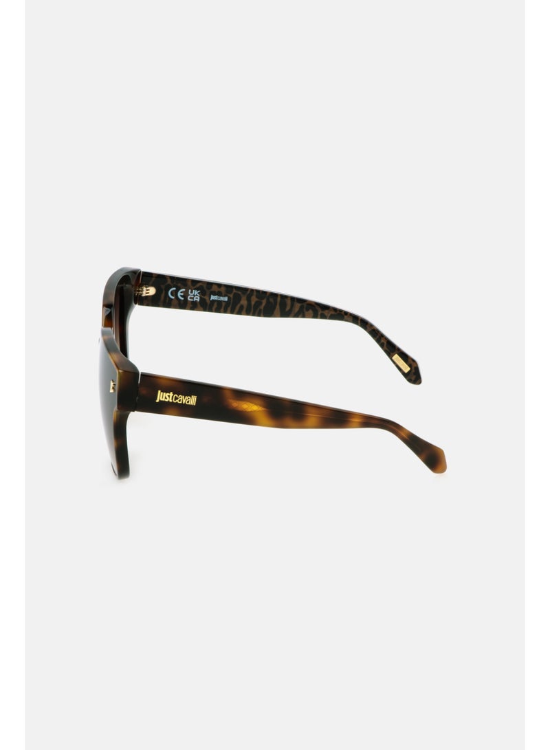 Just Cavalli نظارات شمسية من الأسيتات بشكل مربع للنساء SJC089 650752 - حجم العدسة: 65 مم - هافانا داكن لامع - Image 3