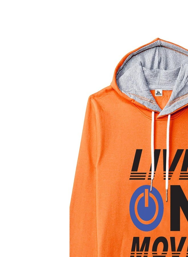 Kidbee unisex-baby Cotton Blend Hooded Neck Sweatshirt(JKT-515_Orange_13 Years-14 Years) - Image 3