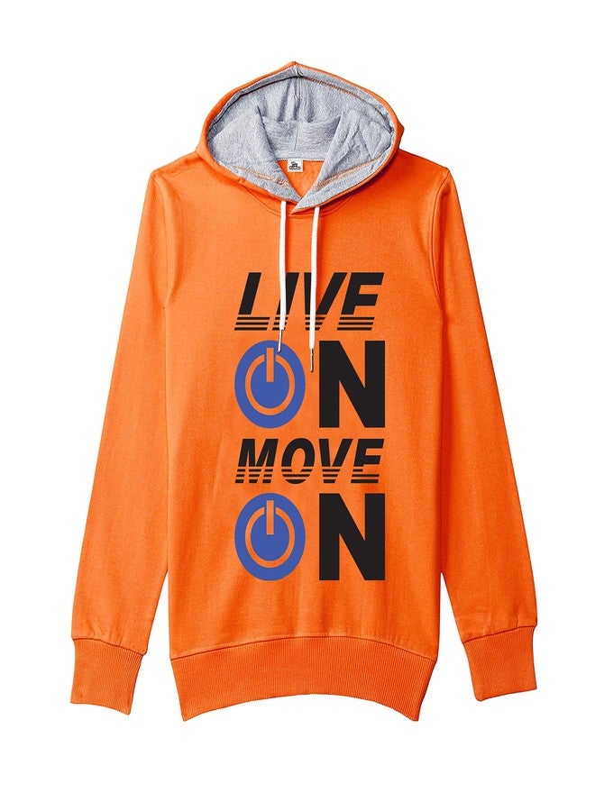 Kidbee unisex-baby Cotton Blend Hooded Neck Sweatshirt(JKT-515_Orange_13 Years-14 Years) - Image 1