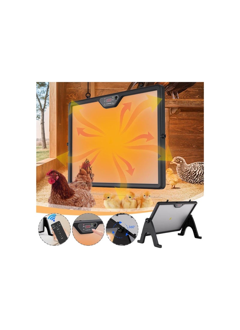 Generic - Chicken Coop Heater with Adjustable Temperature Remote Control, 180 Watts Radiant Heat Flat Panel Heaters, Remote Control Safe Energy Efficient Heating Plate (1 Set) - Image 1