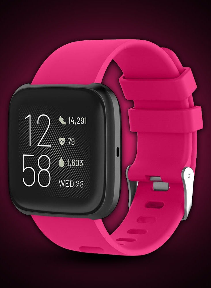CATANES Fitbit Versa2/Versa Lite/Versa Band Soft Silicone Replacement Watch Strap Pink - Image 5