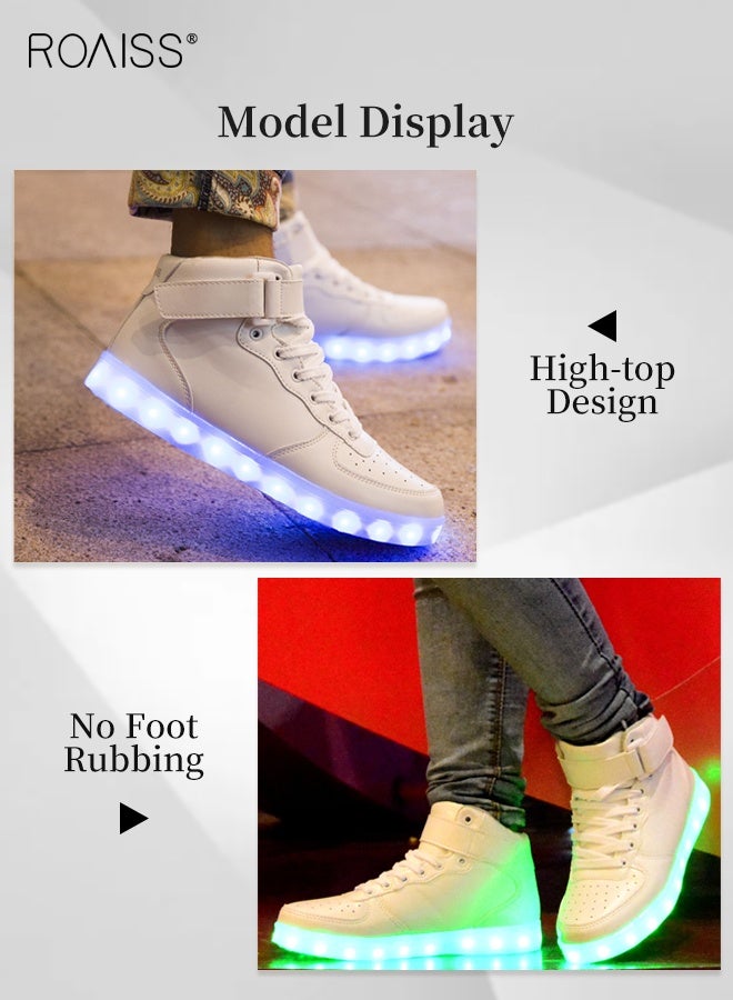 roaiss LED Shoes for Kids, Light Up Shoes with Non-slip Rubber Outsole, Stylish High Top Sneakers, Hip-Hop Dancing Shoes, USB Charging Flashing Trainers  - Image 5