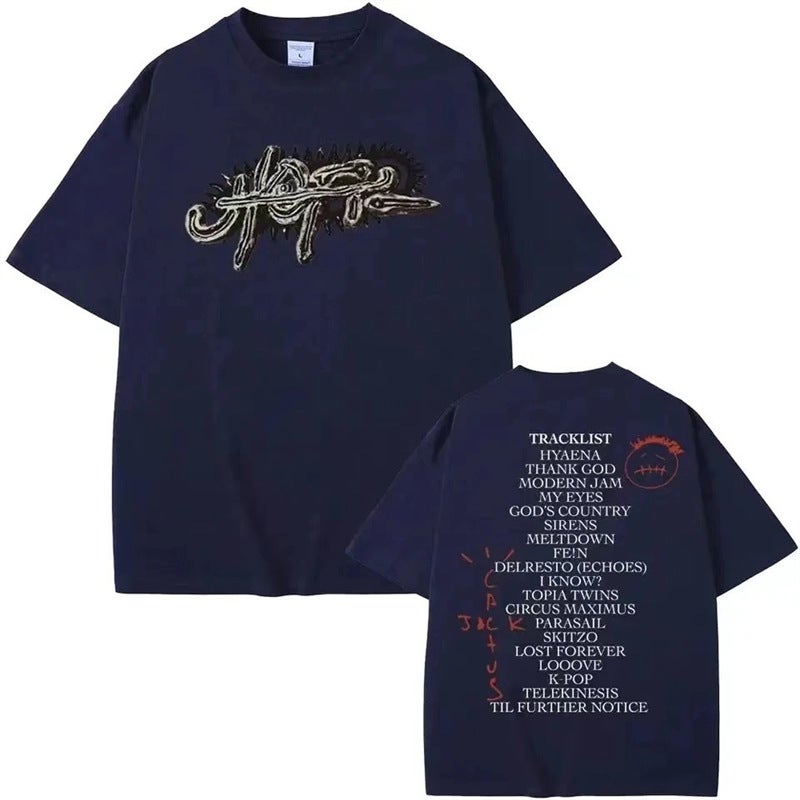 Y2K Utopia Travis Ts Hip Hop Graphic T Shirt For Men Top Tee - Image 1