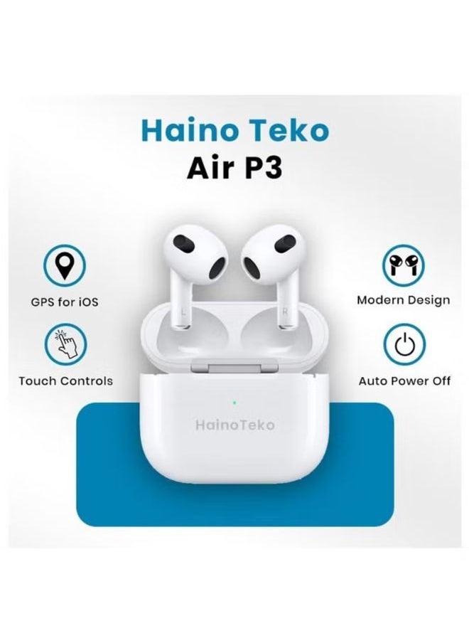 Haino Teko - Haino Teko Air-P3 Wireless In-Ear Bluetooth For iPhones And Androids White - Image 1