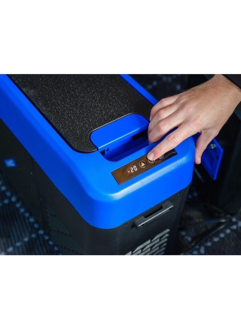 LC Car Refrigerator, 15 Liter, 45 Watts, DC12-24V/AC 220-240V, Blue and Black DLC-33515 - Image 3