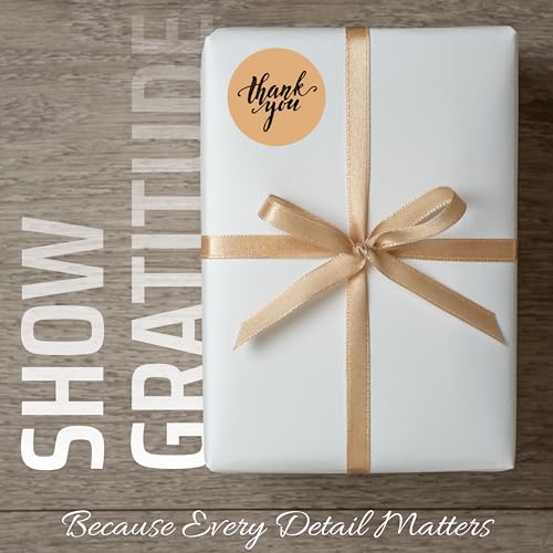 IBAKE 500 Thank You Stickers Roll – 1.5" Round Kraft Paper Labels with Black Script – Self-Adhesive Stickers for Small Business Packaging, Paper Bags, Gift Boxes & Envelopes - Image 5