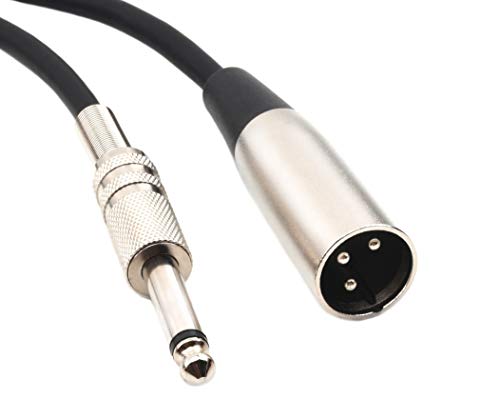 Devinal Unbalanced XLR Male to 1/4" Inch TS Mono Male Plug Audio Connector, 6.35mm to XLR Cable for Amplifiers, Instruments etc.[6 Feet] - Image 1