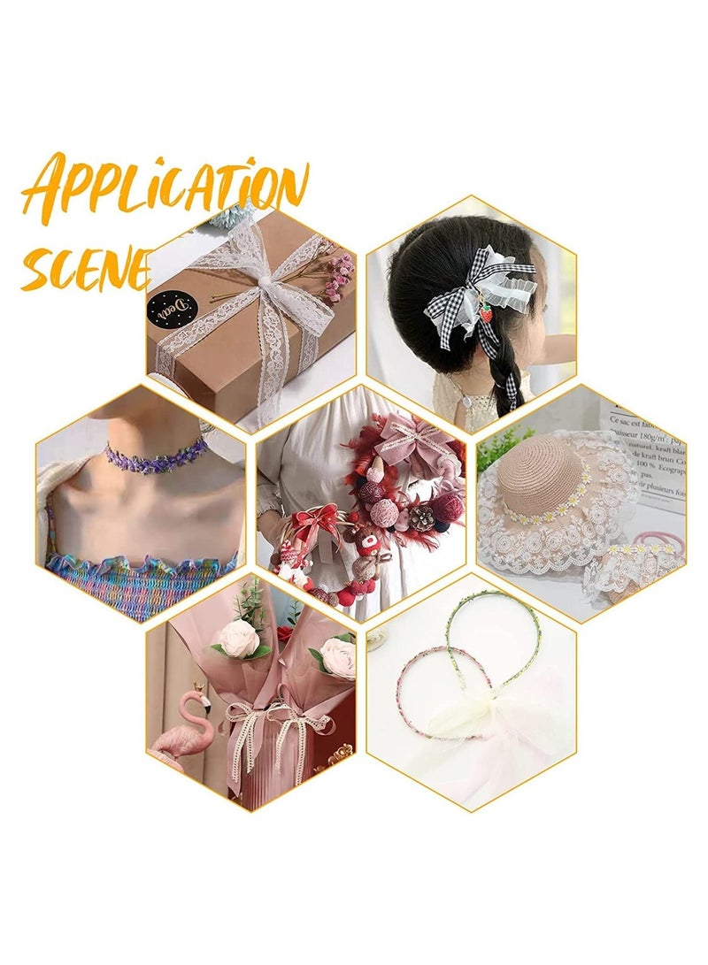 SYOSI خمسة ألوان حواف دانتيل زهور الورد زهور شريطة زينة تطريز حواف بوليستر شريطة للأعراس تطريز حرفية تنجيد ستائر دمى، 20 مم/0.78" عرض، 5 ياردات - Image 3