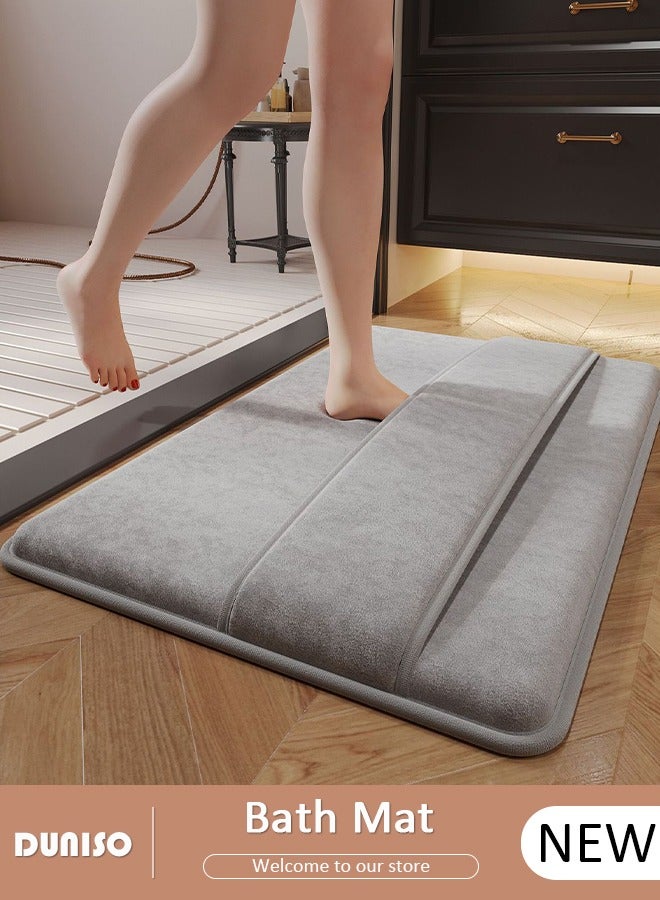 DUNISO Thickened Memory Foam Bath Mat, Highly Absorbent Bathroom Carpet, Non Slip Soft Bathroom Rugs, Machine Washable Quick-Dry Foot Mat, Easy to Clean Mat for Kitchen Bathroom Floors - Image 1