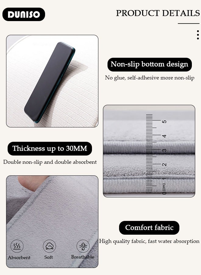 DUNISO Thickened Memory Foam Bath Mat, Highly Absorbent Bathroom Carpet, Non Slip Soft Bathroom Rugs, Machine Washable Quick-Dry Foot Mat, Easy to Clean Mat for Kitchen Bathroom Floors - Image 2