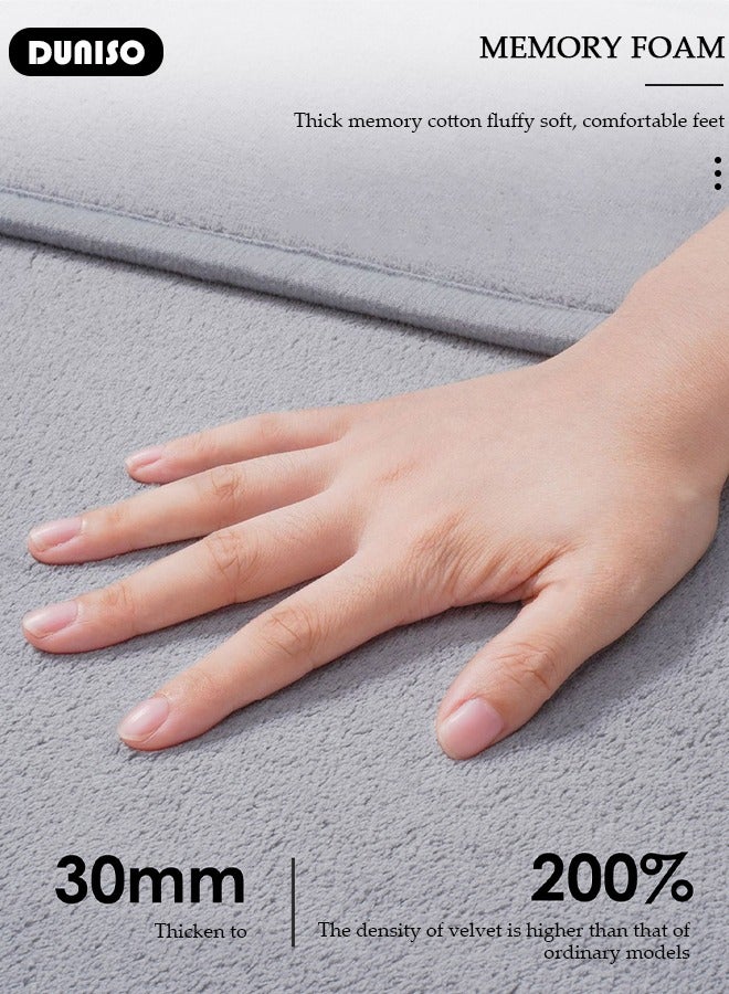 DUNISO Thickened Memory Foam Bath Mat, Highly Absorbent Bathroom Carpet, Non Slip Soft Bathroom Rugs, Machine Washable Quick-Dry Foot Mat, Easy to Clean Mat for Kitchen Bathroom Floors - Image 5