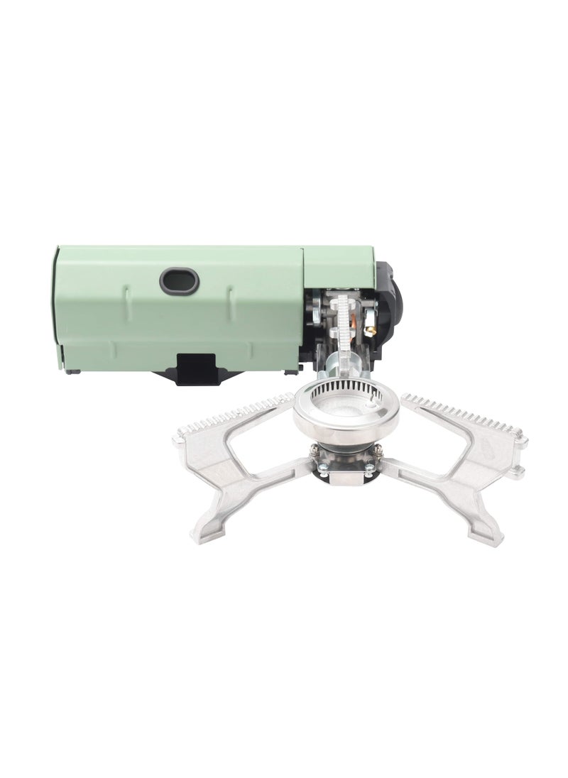 porodo - Camping Mini Portable Gas Stove Single Burner with 2600W Power Combustion and Electronic Ignition / Quick Install / Magnetic Valve / Easy Prep - Green - Image 1