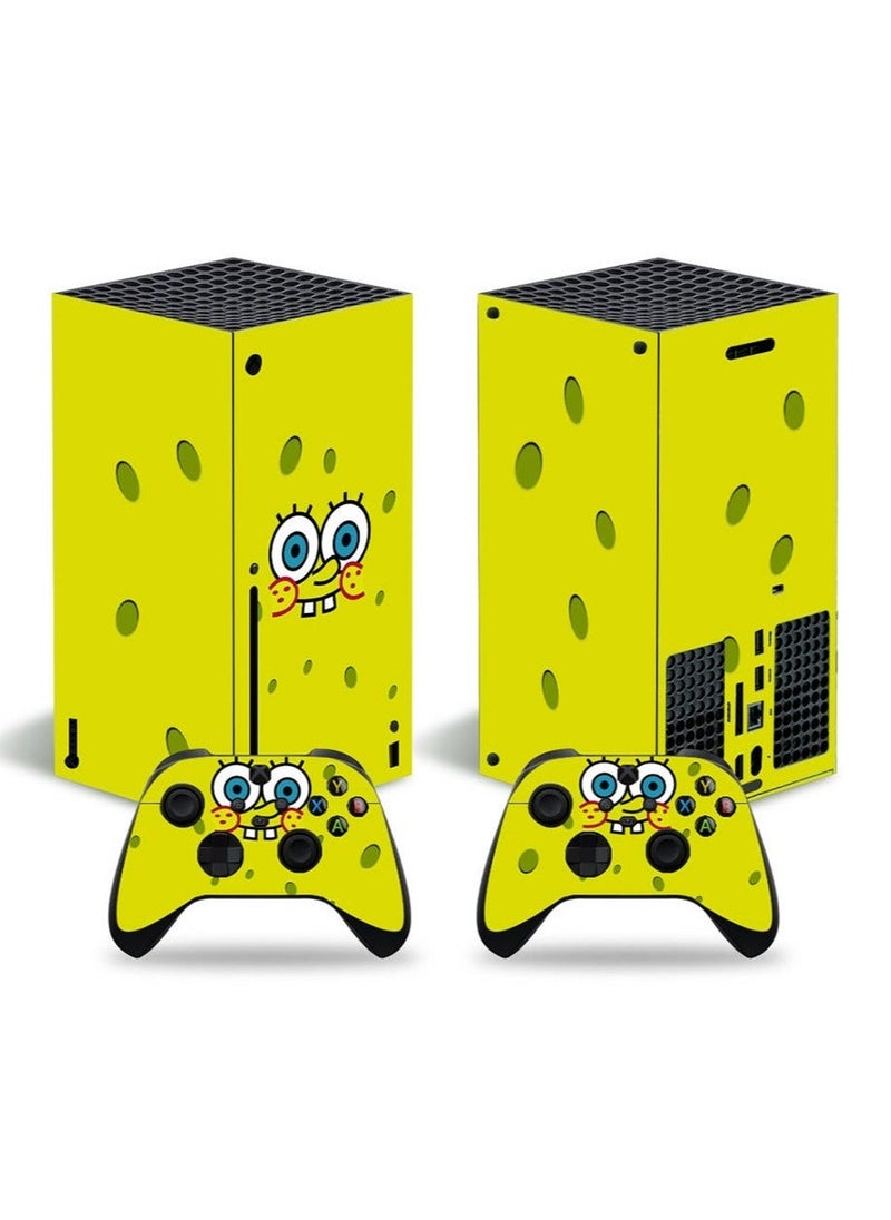XBOX SERIES X Console Controller Skins Set, Skin Wrap Decal Sticker XBOX Series X, Protective Film Sticker for XBOX X Spongebob Squarepants,XBOX Series X Sticker, Vinyl Cover Sticker - Image 1