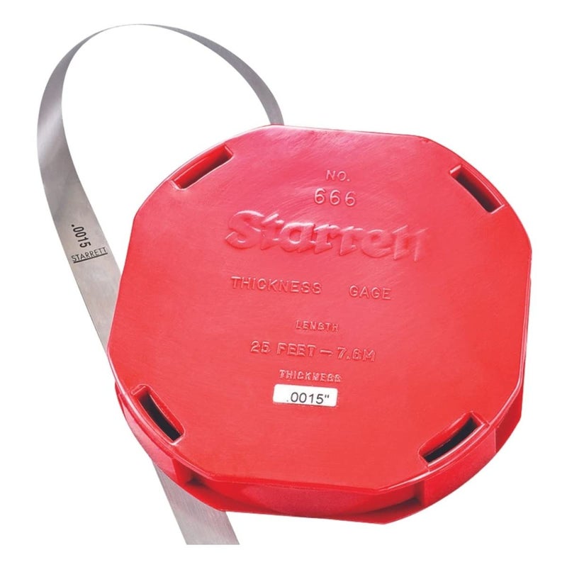 Starrett Starrett Tempered Steel Thickness Gauge or Feeler Stock in Rolls with Straight Leaves Type  Ideal for Carpenters and Home Improvement  25 x 050 Size of Leaves 00015 Thickness  6661 12  - Image 1