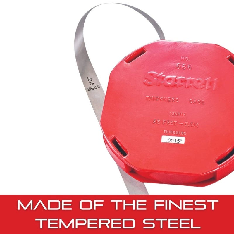 Starrett Starrett Tempered Steel Thickness Gauge or Feeler Stock in Rolls with Straight Leaves Type  Ideal for Carpenters and Home Improvement  25 x 050 Size of Leaves 00015 Thickness  6661 12  - Image 4