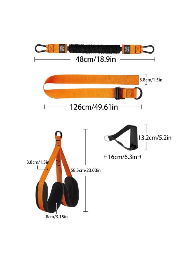 زيريفام أشرطة مقاومة لتمارين السحب، مجموعة أشرطة مساعدة لتمارين السحب بوزن 225 رطلاً مع مسند قماشي للقدمين/الركبتين، أشرطة سحب قابلة لتعديل الوزن لصالة الألعاب الرياضية المنزلية، وتدريبات القوة وتمارين السحب - Image 3