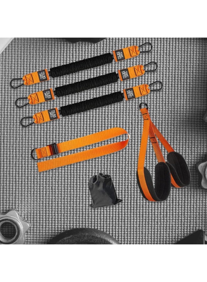 زيريفام أشرطة مقاومة لتمارين السحب، مجموعة أشرطة مساعدة لتمارين السحب بوزن 225 رطلاً مع مسند قماشي للقدمين/الركبتين، أشرطة سحب قابلة لتعديل الوزن لصالة الألعاب الرياضية المنزلية، وتدريبات القوة وتمارين السحب - Image 5