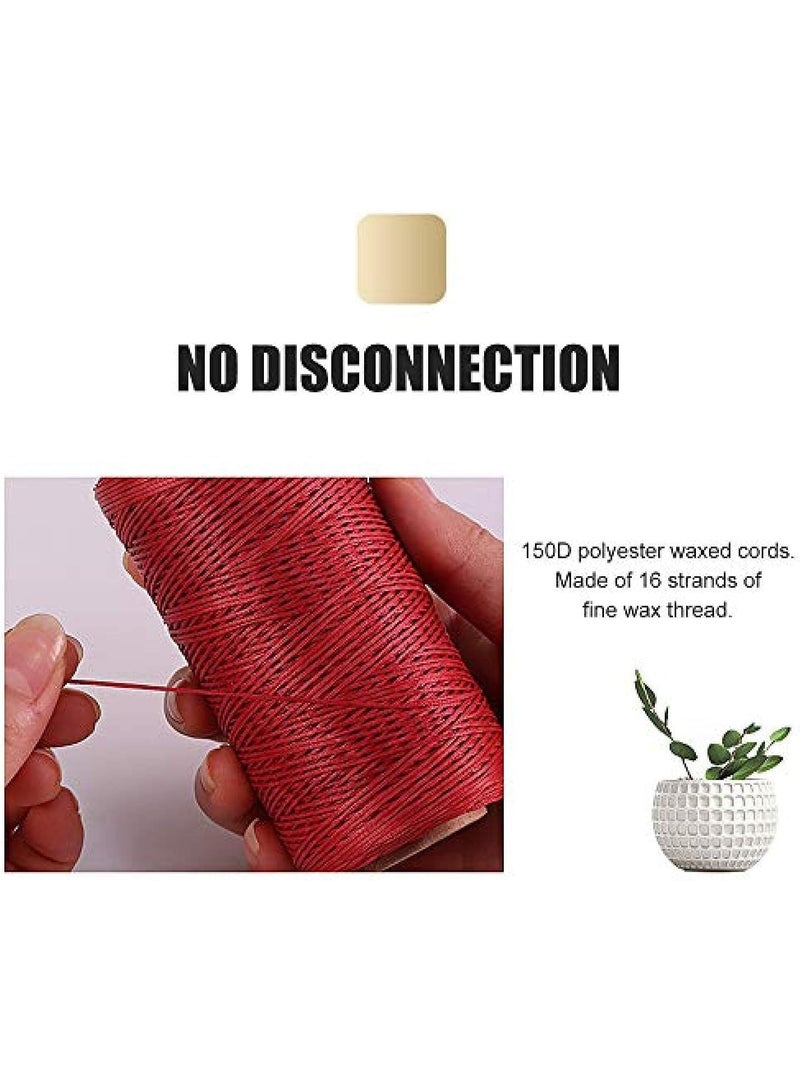 HZYH 150D Waxed Cords Polyester Sewing Thread, All Purpose Flat Strings Beading Braided Thread Macrame Crafting String Rope for DIY Bracelet Necklace Jewelry Making Black Bookbinding Macrame Handcraft - Image 5