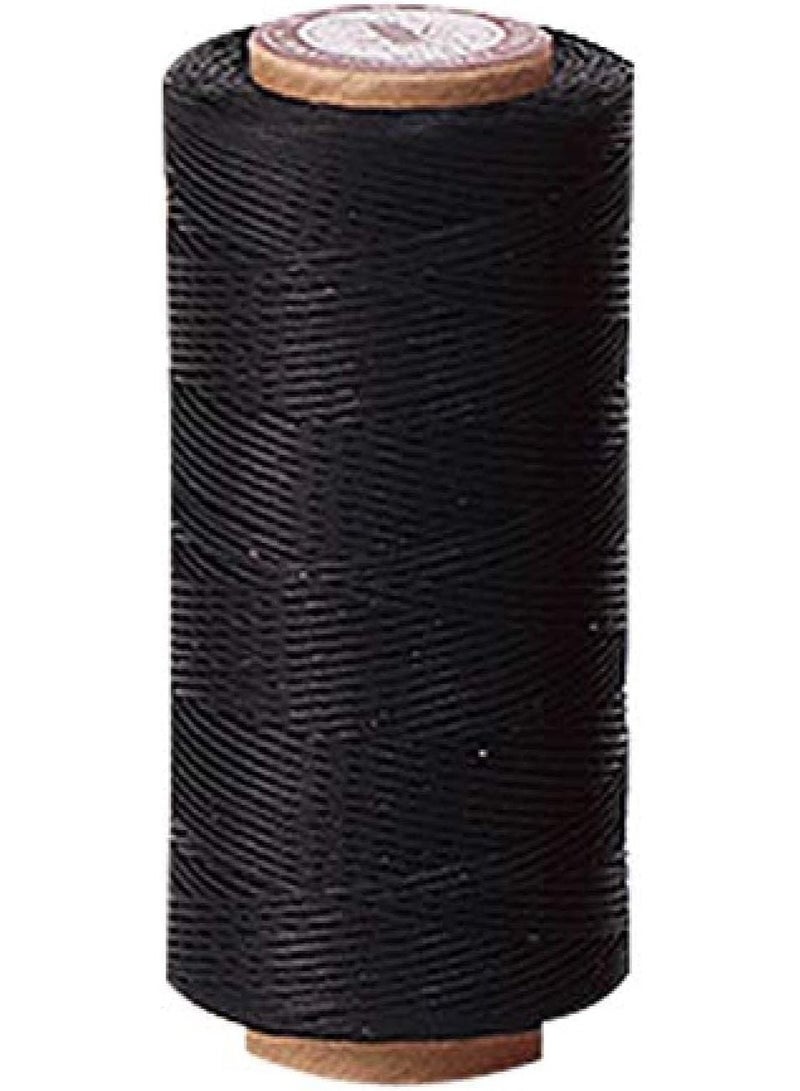 HZYH 150D Waxed Cords Polyester Sewing Thread, All Purpose Flat Strings Beading Braided Thread Macrame Crafting String Rope for DIY Bracelet Necklace Jewelry Making Black Bookbinding Macrame Handcraft - Image 1