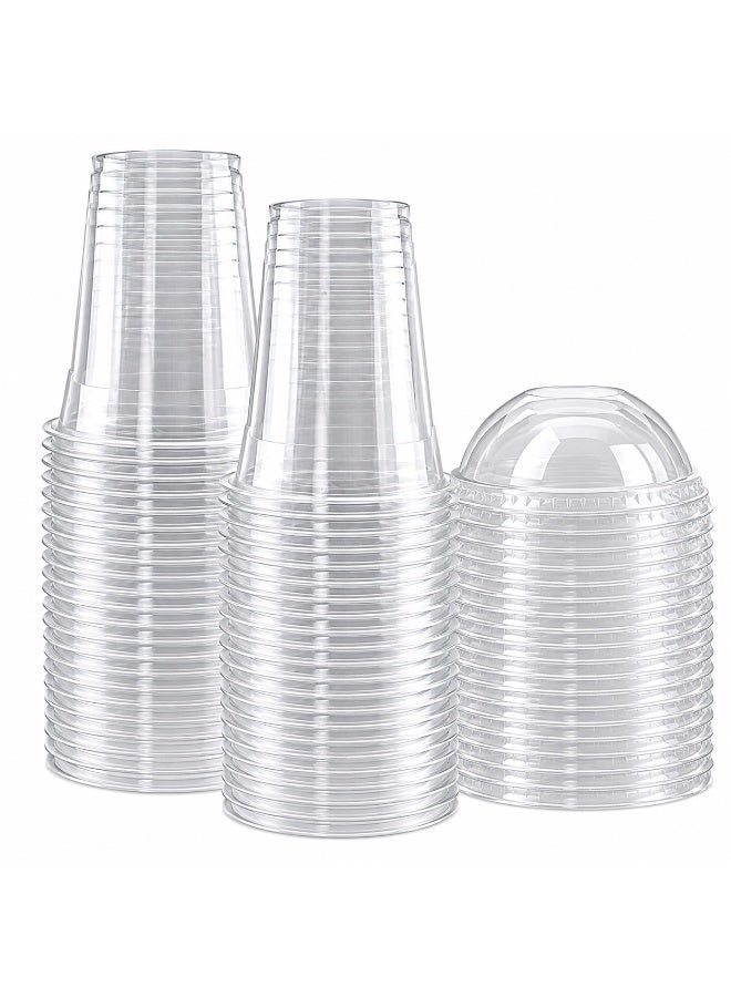 vsell24 Pack of 50 Pcs 18oz Clear Plastic Cups with Dome Lids | Disposable Cups for Smoothies, Iced Coffee, Milkshakes & Cold Drinks - Image 4
