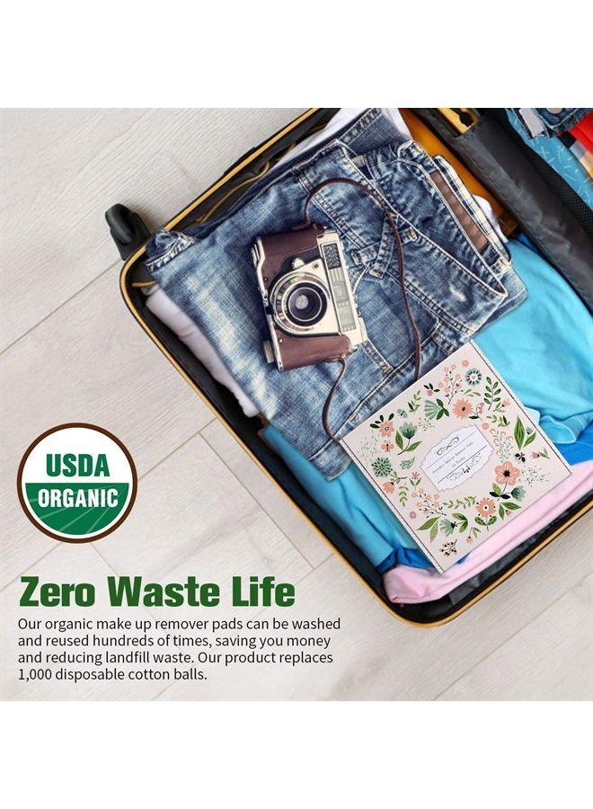 ProCIV Reusable Makeup Remover Pads, 25 Packs Washable Organic Reusable Cotton Rounds for All Skin Types & Toner with Laundry Bag, Eco Friendly Zero Waste Reusable Cotton Pads Travel Gadgets (Black) - Image 2