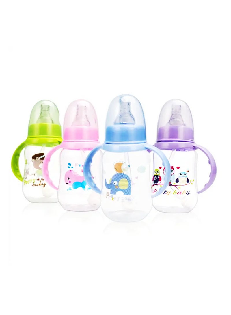 Pretty Baby Feeding Bottle PP 150ml with Extra Soft Nipple and Handle - Assorted Color - Image 1