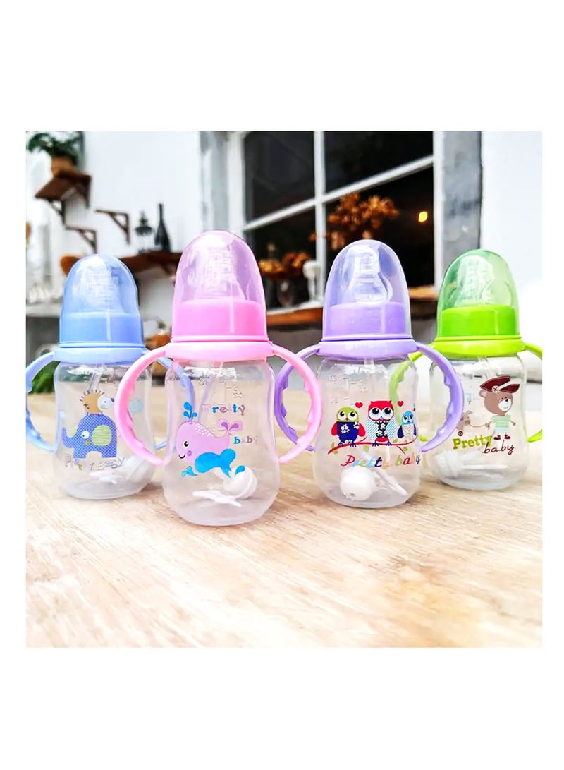 Pretty Baby Feeding Bottle PP 150ml with Extra Soft Nipple and Handle - Assorted Color - Image 3