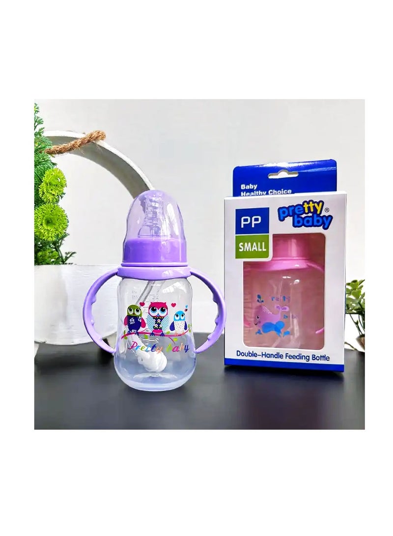 Pretty Baby Feeding Bottle PP 150ml with Extra Soft Nipple and Handle - Assorted Color - Image 2