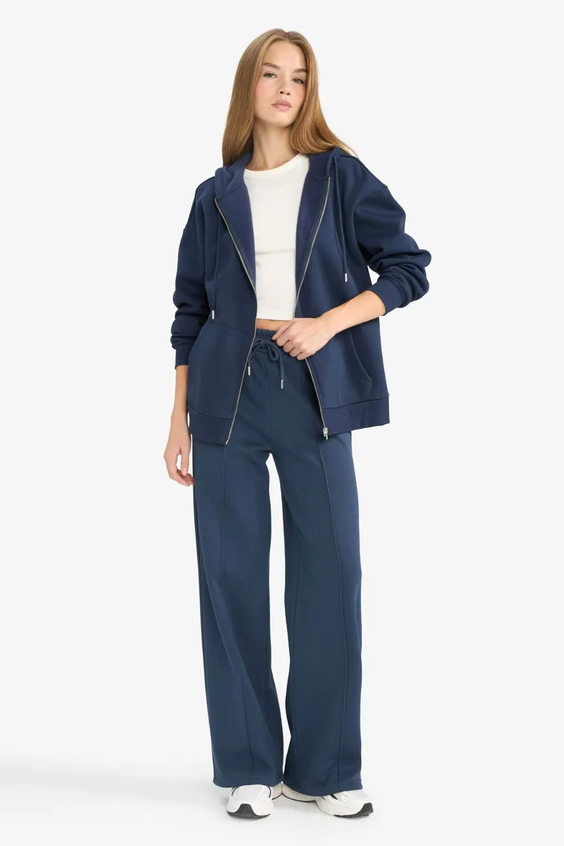 ديفاكتو Oversize Fit Zip-Up Thick Hoodie