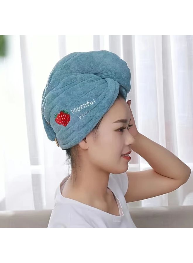 Purple Quick Dry Hair Turban Ultra Absorbent Soft Polyester Towel For Long Hair - Image 2