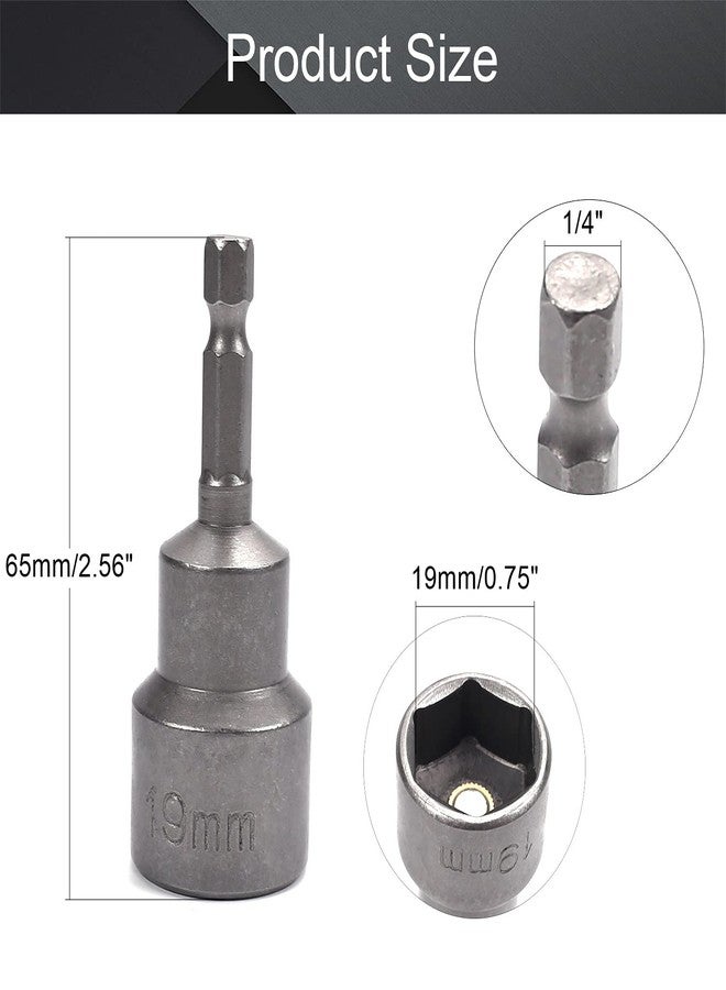 اتول مارت مثقاب تثبيت صواميل مغناطيسي من يوتولمارت، مقاس 1/4 بوصة، سريع التغيير، 19 مم، متري، الطول: 65 مم - Image 2