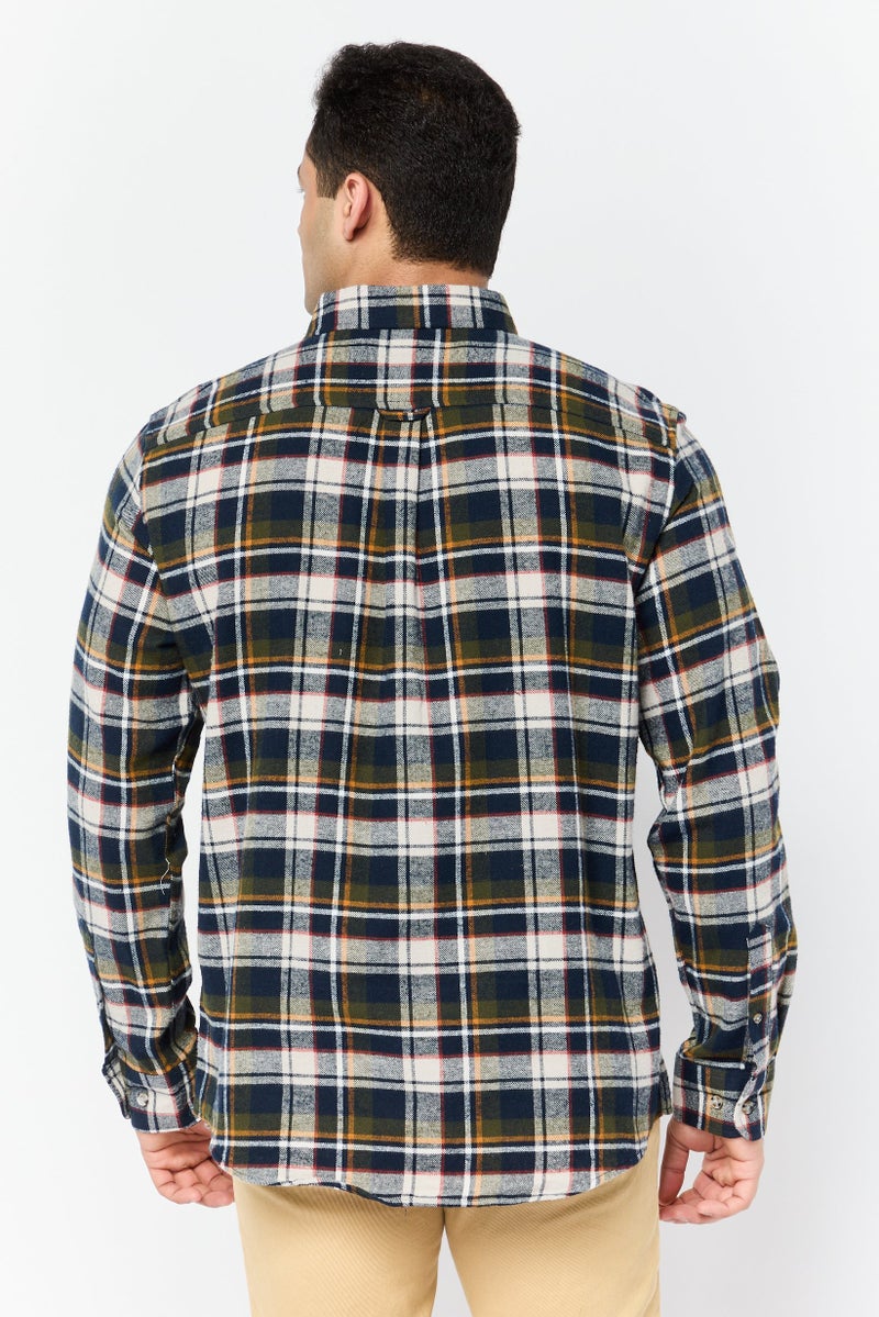 Chaps Men Regular Fit Plaid Long Sleeve Casual Shirt, Multicolor - Image 3