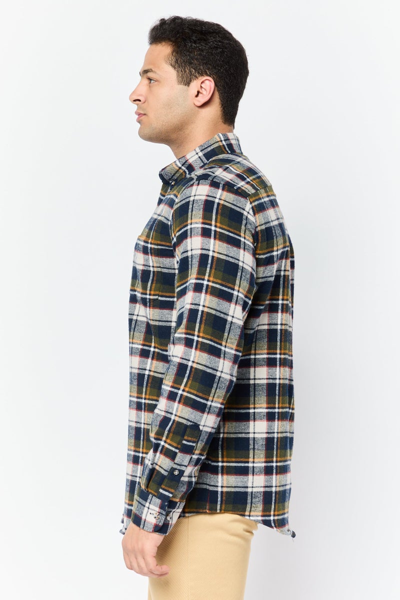 Chaps Men Regular Fit Plaid Long Sleeve Casual Shirt, Multicolor - Image 2
