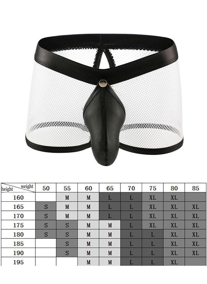 Generic - 1 Pcs Men's Underwear See-through Fishnet Boxer Briefs Mesh Trunks Boxer Briefs for Men See Through Mesh Enhancing Pouch Underwear Cool Design Breathable Hot Mesh Underwear - Image 1