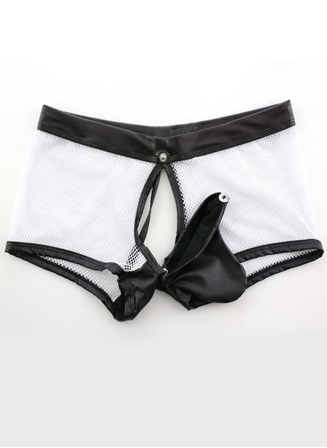 Generic - 1 Pcs Men's Underwear See-through Fishnet Boxer Briefs Mesh Trunks Boxer Briefs for Men See Through Mesh Enhancing Pouch Underwear Cool Design Breathable Hot Mesh Underwear - Image 1