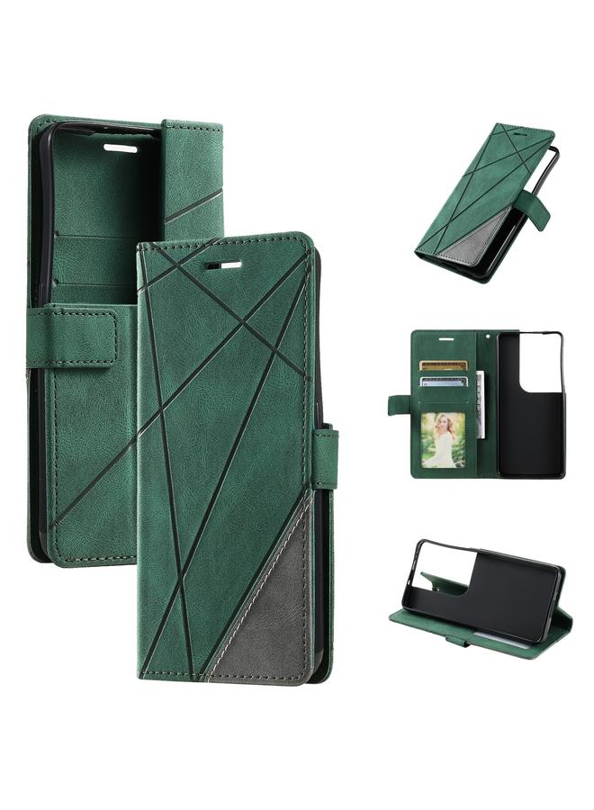 S-TOP Case For OPPO Reno8 Skin Feel Splicing Leather Phone Case - Image 1