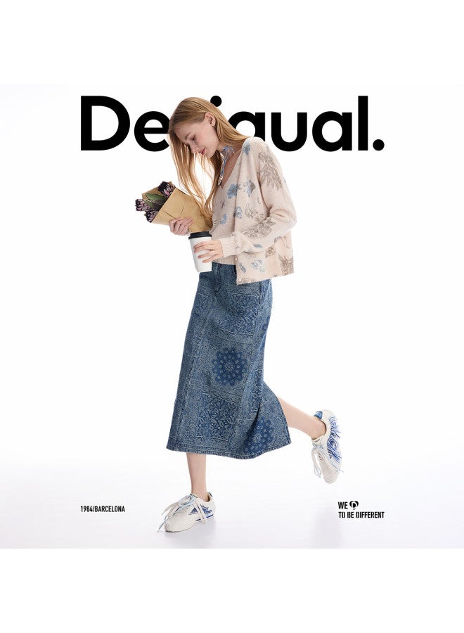 DESIGUAL [Spanish Fashion Luxury] 25 Autumn/Winter New Collection Two-Piece Printed Long Sleeve Women'S Knitted Sweater - Image 4