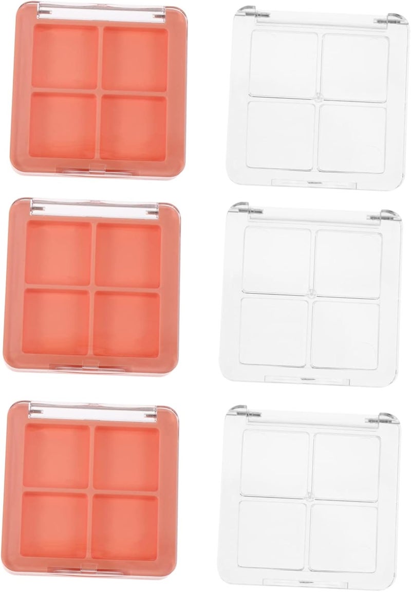 Angoily 6pcs 4 Eye Shadow Box Eyeshadow Empty Lipstick Storage Case Makeup Case Cosmetic Box Make up Travel, As Shown, 6x6cm - Image 1