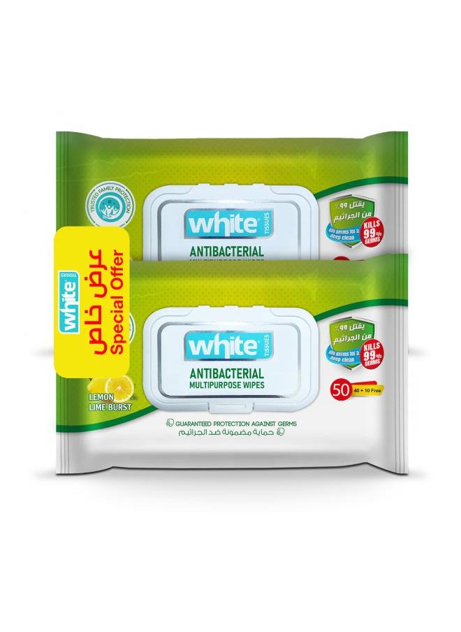 White Antibacterial Multipurpose Wipes - 2 Packs - 100 Wipes - pzsku/Z2F50DBB494A134D97C72Z/45/_/1706631306/c81435dd-78b6-4864-9683-8447092c6941