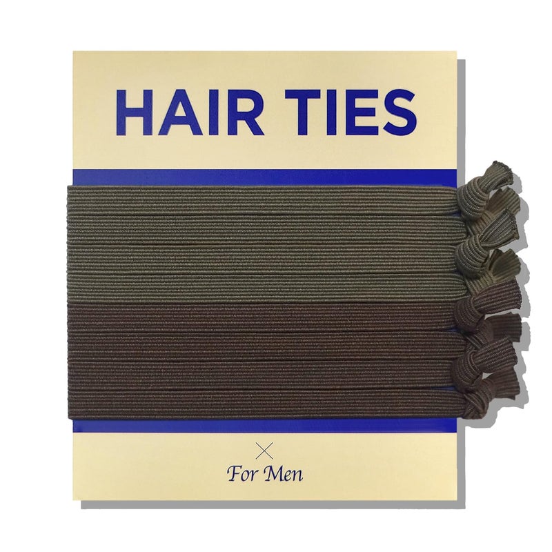 HAVHAF Knotted Hair Ties  No Damage Crease or Breakage Elastic Ties for Men with Long Curly Thick Hair Perfect Ties for Buns Thin 8 pcs Mud