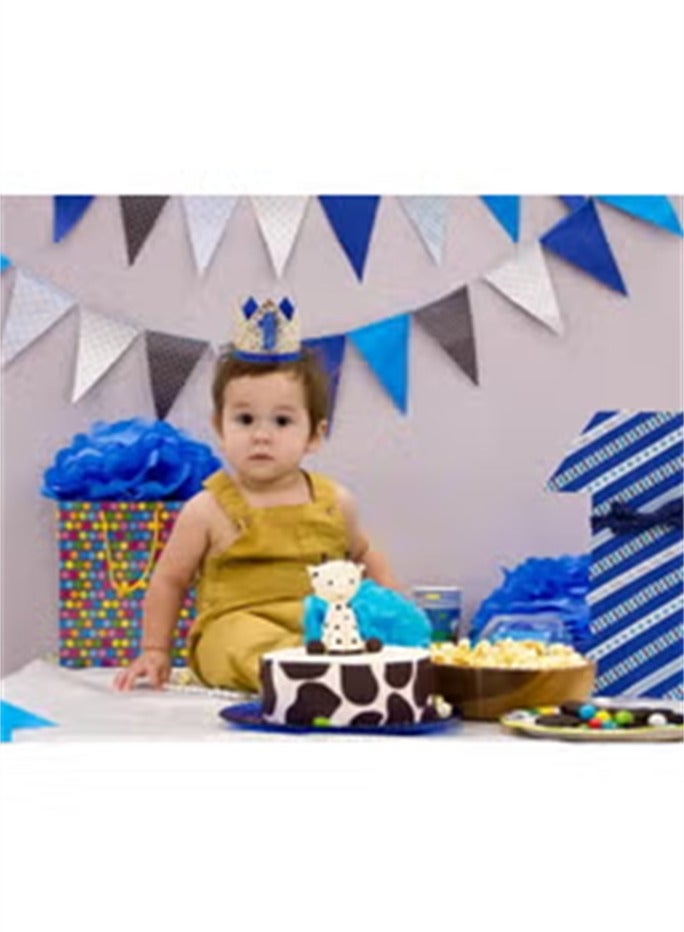 First Birthday Hat, Crown Headbands for Baby, Boy, 1st Party Supplies  - Image 3