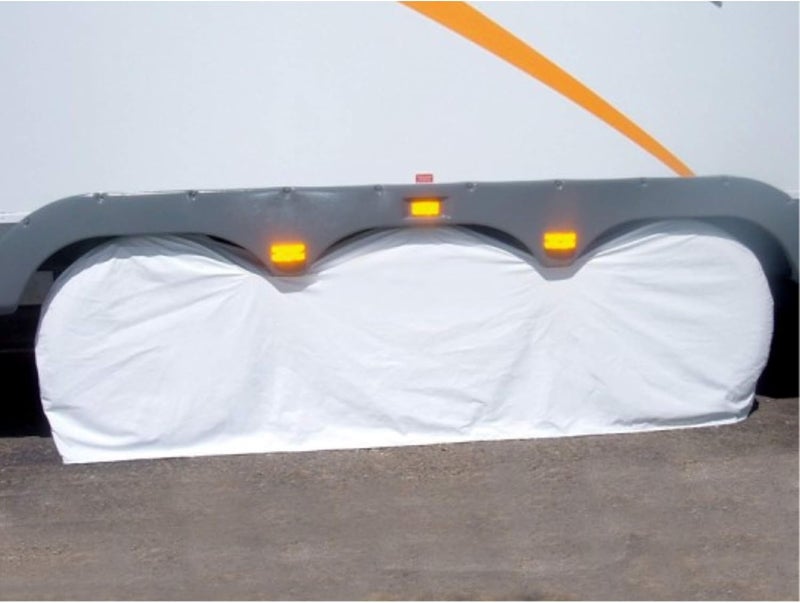 ADCO 3982 White Large Triple Axle Tyre Gard Wheel Cover - Image 1
