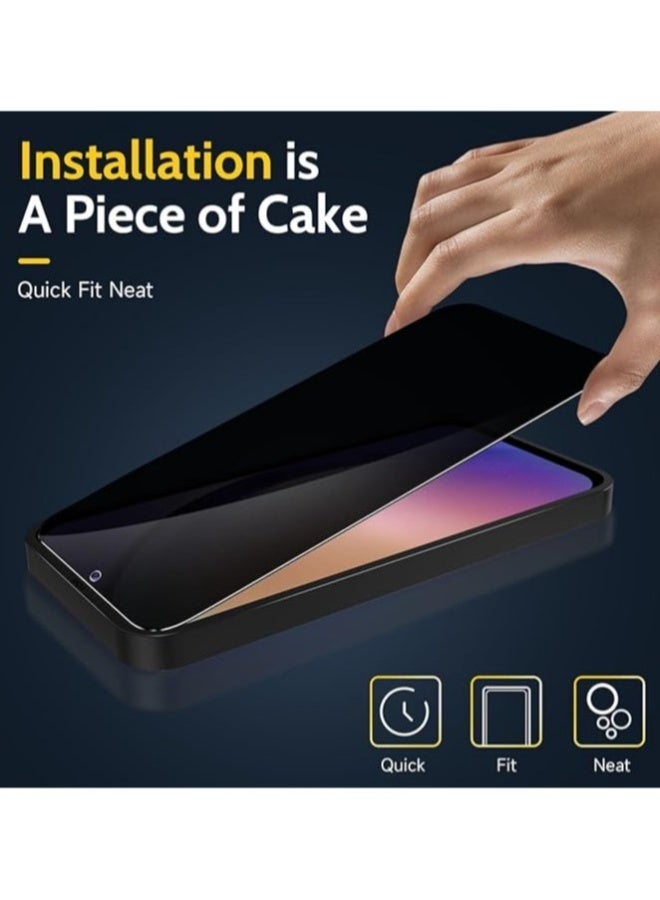 DUSALA 2 Pack Anti-Spy Tempered Glass Privacy Screen Protector for Samung Galaxy A56 Anti-Scratch Bubble Free - Image 5