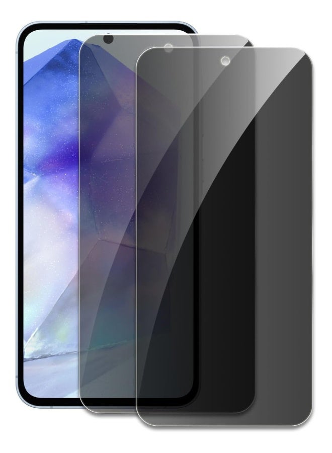 DUSALA 2 Pack Anti-Spy Tempered Glass Privacy Screen Protector for Samung Galaxy A56 Anti-Scratch Bubble Free - Image 1