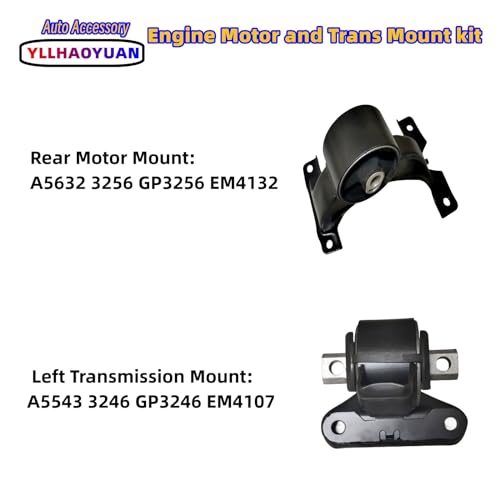 Yllhaoyuan Engine Motor Mount Set Compatible with 2011 2012 2013 2014 2015 2016 2017 2018 2019 Do-dge Journey 3.6L FWD 2011 2012 2013 2014 Do-dge Avenger Chrysler 200 3.6L A5551 A5443 A5632 A5543 - Image 4