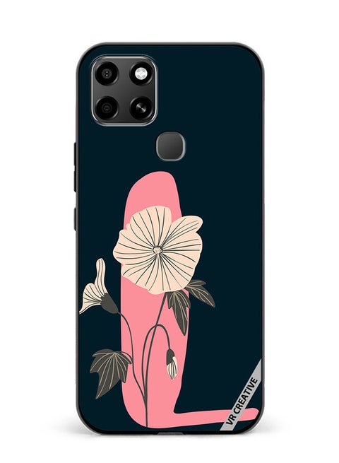 Protective Case Cover For Infinix Smart 6 Alphabet L Design Multicolour
