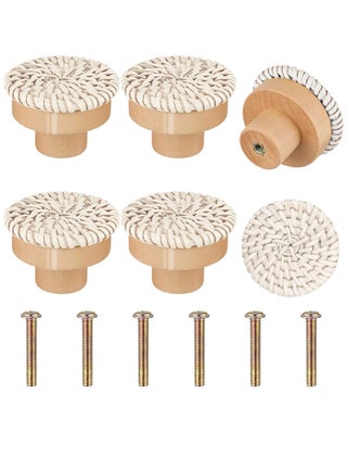Wooden Drawer Knobs, Rattan Dresser Knobs Round Handmade Wicker Woven and Screws for Boho Furniture Knobs Cabinets Dresser Handles Hardware Pulls Cabinet Knobs White 40*30mm - pzsku/Z2F50FAB64124922395CBZ/45/_/1721212041/8a419143-40d7-43f4-a592-92984da019b3