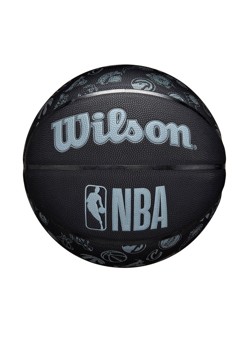 Wilson NBA Basketball All Teams - Size 7 for +12 years old and Adults - Black/Grey Matte  - Image 1