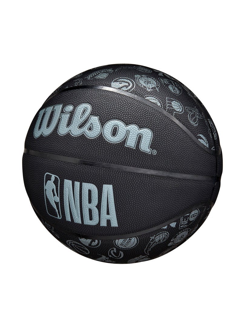 Wilson NBA Basketball All Teams - Size 7 for +12 years old and Adults - Black/Grey Matte  - Image 3